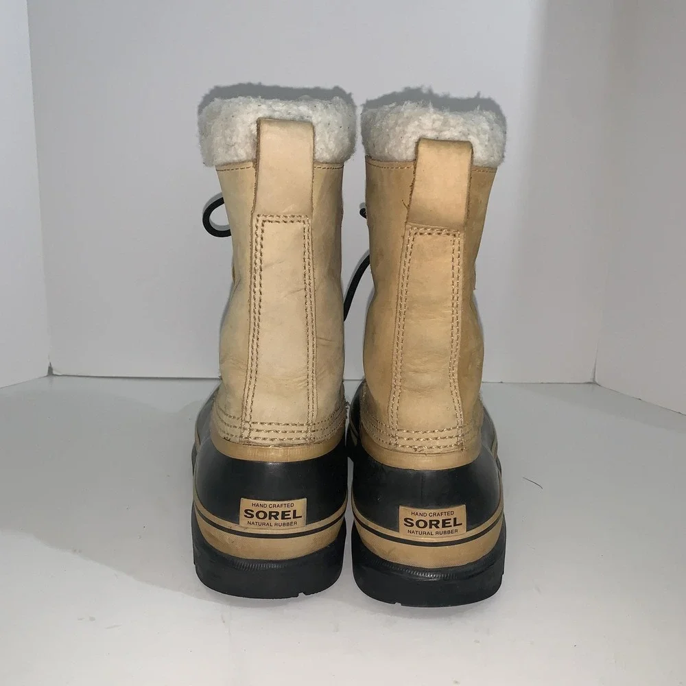 Sorel Caribou Boots Mens Size 9 Brown Nubuck Waterproof Snow Lace Up NM1000-281